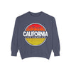 California Garment-Dyed Sweatshirt, Vintage California Sweatshirt, Los Angeles Apparel, Summer Vibes, Stylish Casual Wear - TINMICO