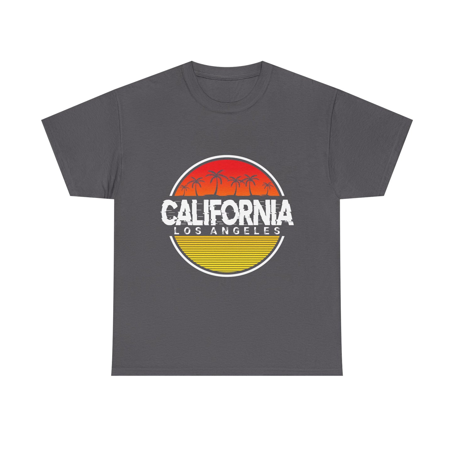 California Sunset Unisex Heavy Cotton Tee, Casual Wear, Summer Vibe, Gift for Travelers, Beach Party Shirt, Graphic Tee - TINMICO