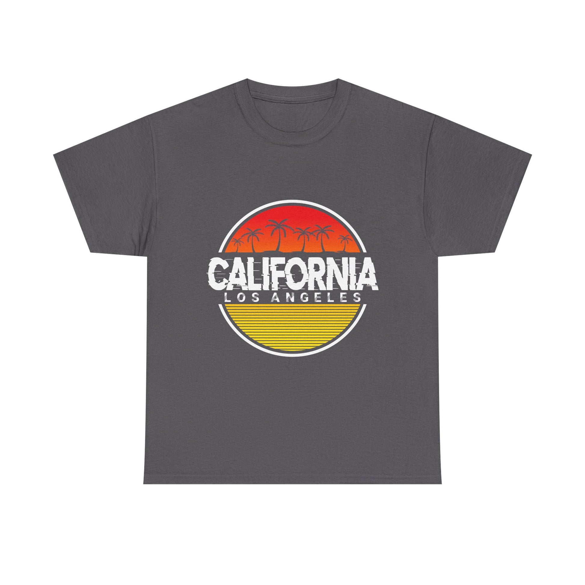 California Sunset Unisex Heavy Cotton Tee, Casual Wear, Summer Vibe, Gift for Travelers, Beach Party Shirt, Graphic Tee - TINMICO