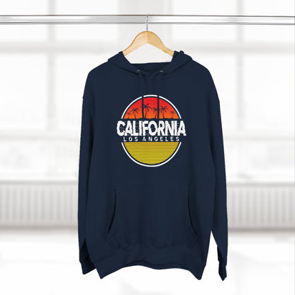 California Sunset Fleece Hoodie, Cozy Sweater, Perfect for Beach Days, Gifts for Her, Summer Vibes - TINMICO