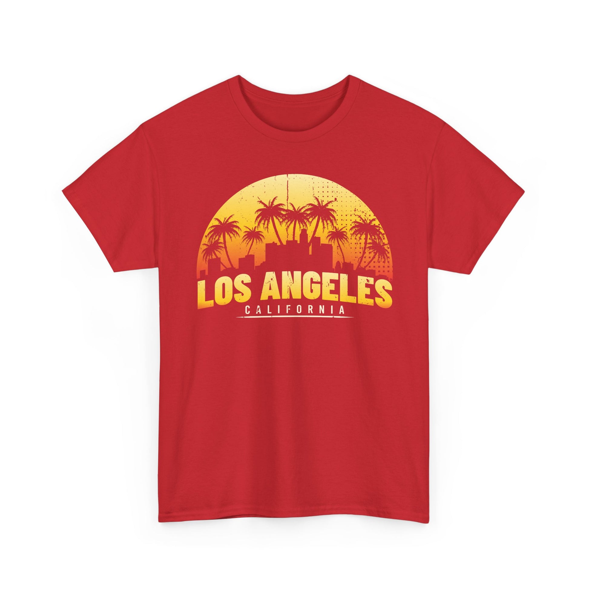 Los Angeles Sunset Graphic Tee | Unisex Heavy Cotton Shirt, California Style T-Shirt, Summer Outfit, Presentation Gift, Music Festival Top - TINMICO