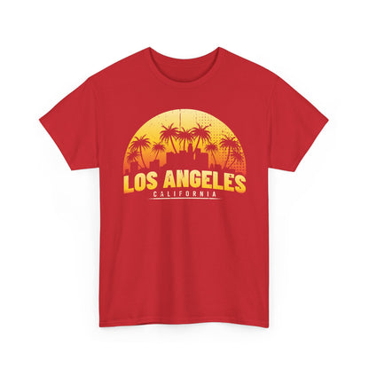 Los Angeles Sunset Graphic Tee | Unisex Heavy Cotton Shirt, California Style T-Shirt, Summer Outfit, Presentation Gift, Music Festival Top - TINMICO