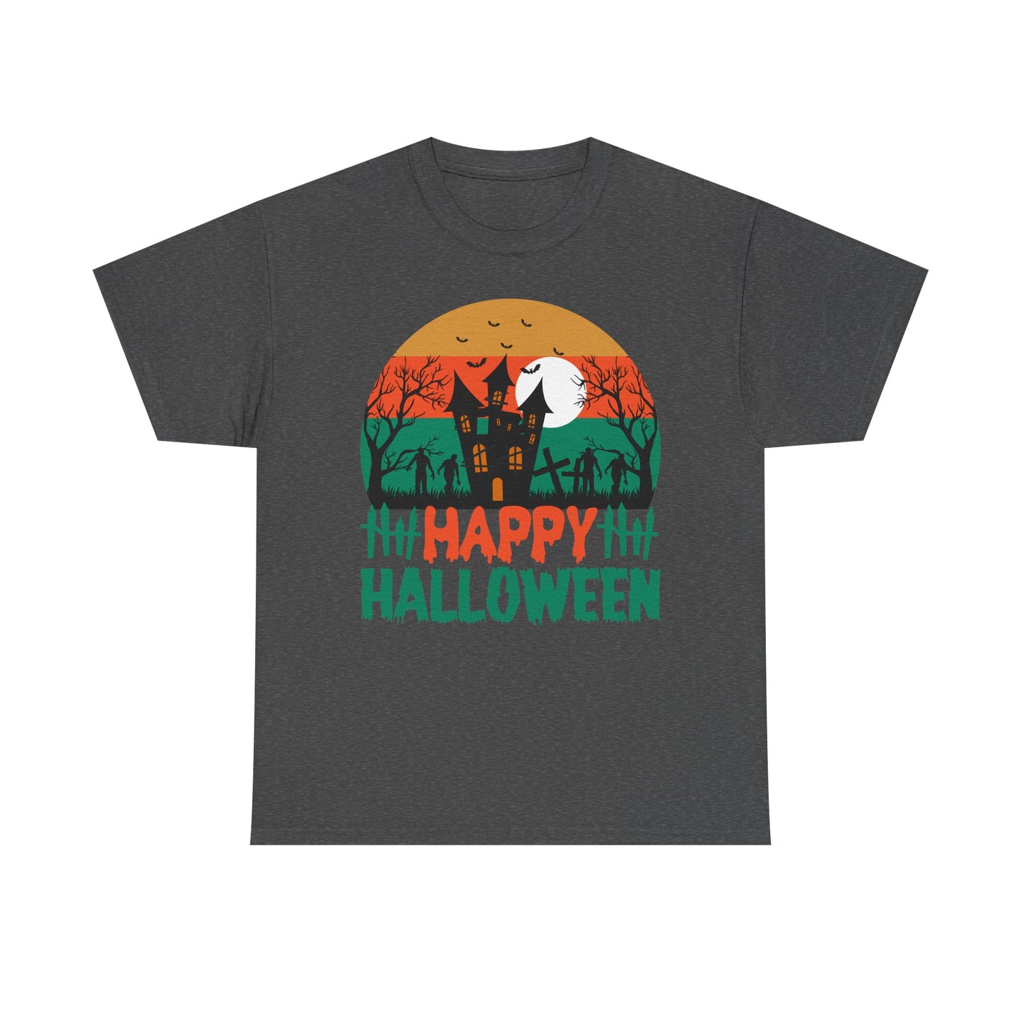 Halloween Unisex Heavy Cotton Tee, Spooky Tee, Halloween Gift, Fall Shirt, Costume Party Top, Ghostly Apparel - TINMICO