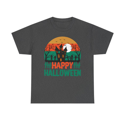 Halloween Unisex Heavy Cotton Tee, Spooky Tee, Halloween Gift, Fall Shirt, Costume Party Top, Ghostly Apparel - TINMICO