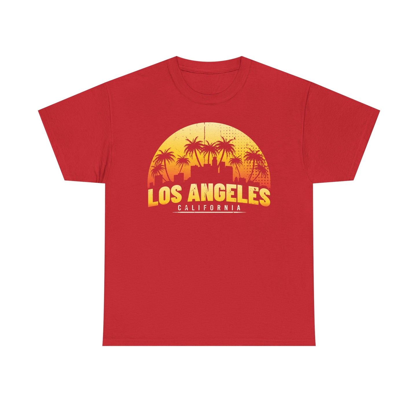 Los Angeles Sunset Graphic Tee | Unisex Heavy Cotton Shirt, California Style T-Shirt, Summer Outfit, Presentation Gift, Music Festival Top - TINMICO