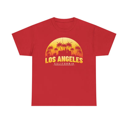 Los Angeles Sunset Graphic Tee | Unisex Heavy Cotton Shirt, California Style T-Shirt, Summer Outfit, Presentation Gift, Music Festival Top - TINMICO