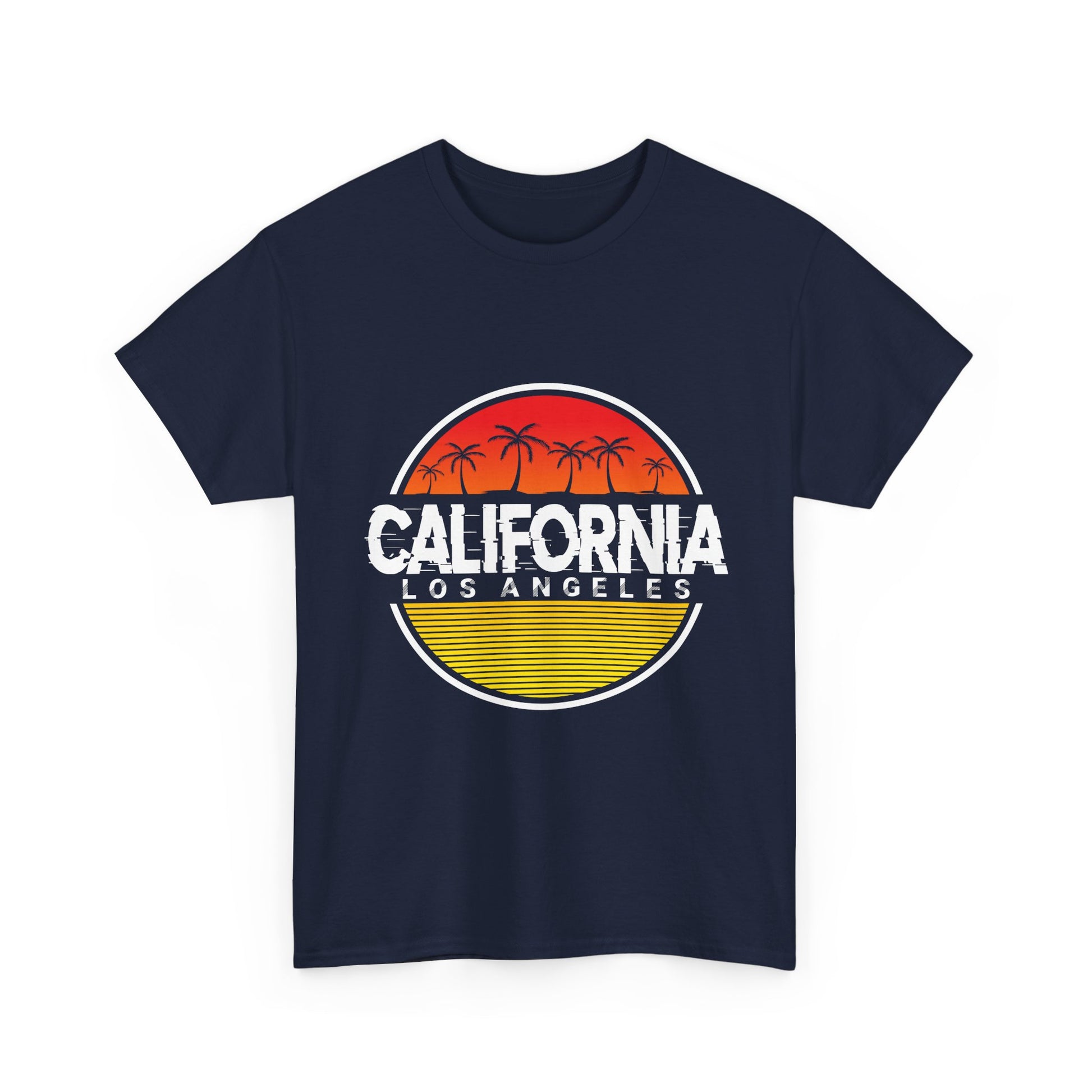California Sunset Unisex Heavy Cotton Tee, Casual Wear, Summer Vibe, Gift for Travelers, Beach Party Shirt, Graphic Tee - TINMICO