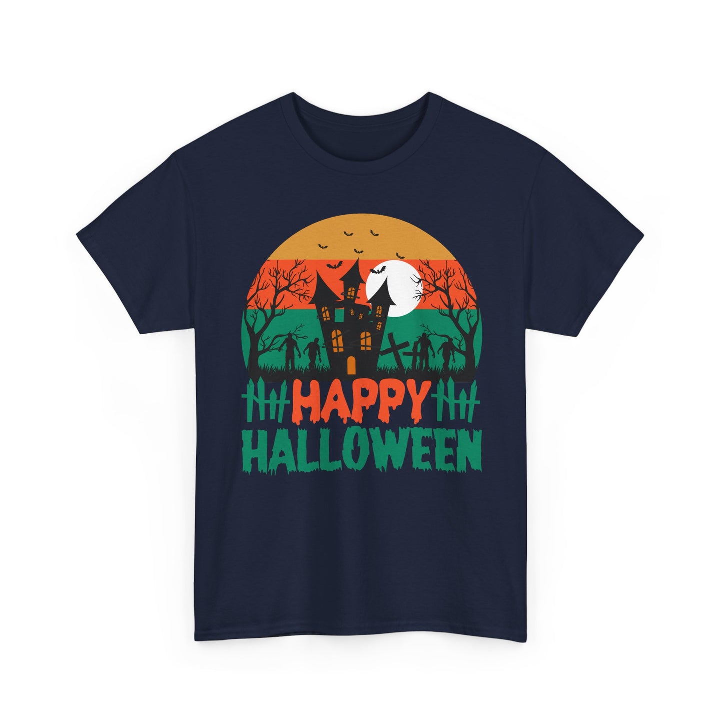 Halloween Unisex Heavy Cotton Tee, Spooky Tee, Halloween Gift, Fall Shirt, Costume Party Top, Ghostly Apparel - TINMICO