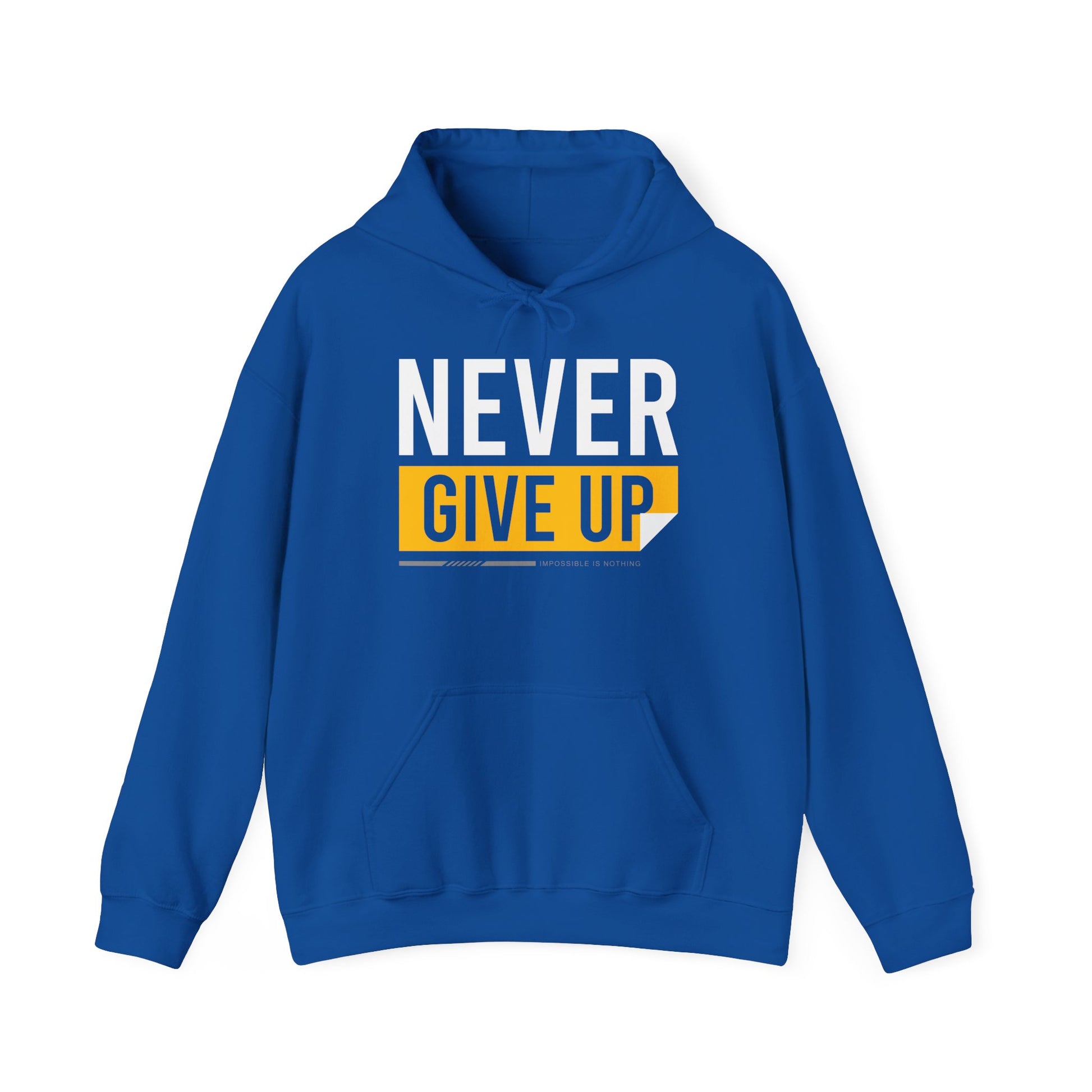 Motivational Hoodie - Never Give Up Unisex Sweatshirt, Cozy Gift, Inspirational Apparel, Everyday Wear, Fitness Motivation - TINMICO