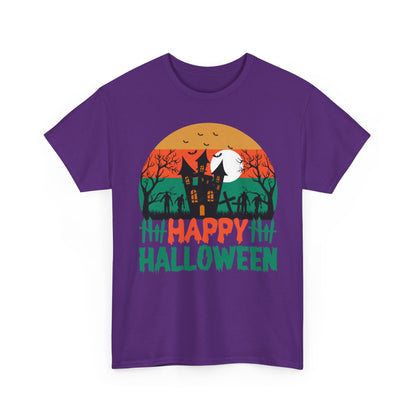 Halloween Unisex Heavy Cotton Tee, Spooky Tee, Halloween Gift, Fall Shirt, Costume Party Top, Ghostly Apparel - TINMICO