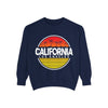California Garment-Dyed Sweatshirt, Vintage California Sweatshirt, Los Angeles Apparel, Summer Vibes, Stylish Casual Wear - TINMICO