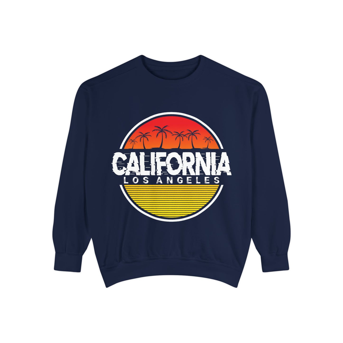 California Garment-Dyed Sweatshirt, Vintage California Sweatshirt, Los Angeles Apparel, Summer Vibes, Stylish Casual Wear - TINMICO
