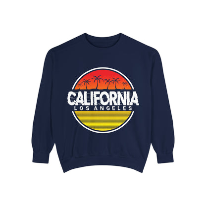 California Garment-Dyed Sweatshirt, Vintage California Sweatshirt, Los Angeles Apparel, Summer Vibes, Stylish Casual Wear - TINMICO