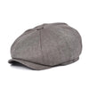 Herringbone Light Gry Linen Bakerboy Caps Newsboy Cap Men Women Lightweight Breathable Flat Hat Beret Hats | TINMICO - TINMICO