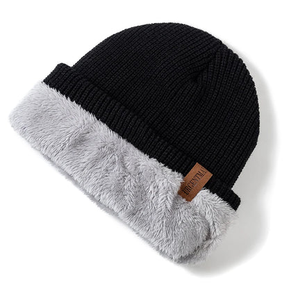 Hat Winter Hats For Men Women Keep Warm Knitted Hat Fashion Solid Ski Bonnet Cap Unisex Letter Beanie | TINMICo - TINMICO