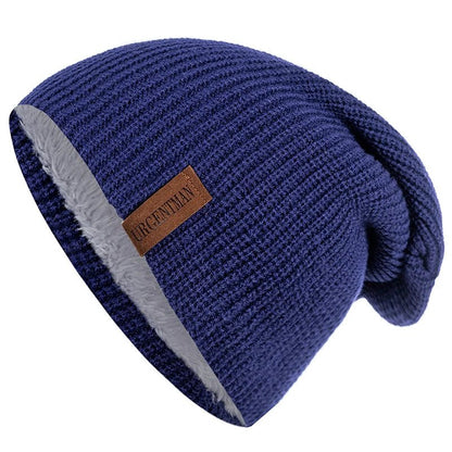 Hat Winter Hats For Men Women Keep Warm Knitted Hat Fashion Solid Ski Bonnet Cap Unisex Letter Beanie | TINMICo - TINMICO