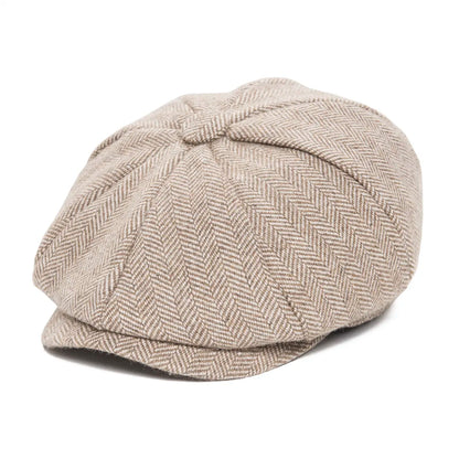 Kids Caps Small Size Boy Woolen Flat Cap Herringbone Girl Infant Toddler Youth Beret Hat for Child | TINMICO - TINMICO