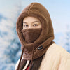 Windproof Cap Hood Thermal Winter Balaclava Drawstring Keep Warm Ski Mask Hat Women,Soft Solid Color Cycling TINMICO