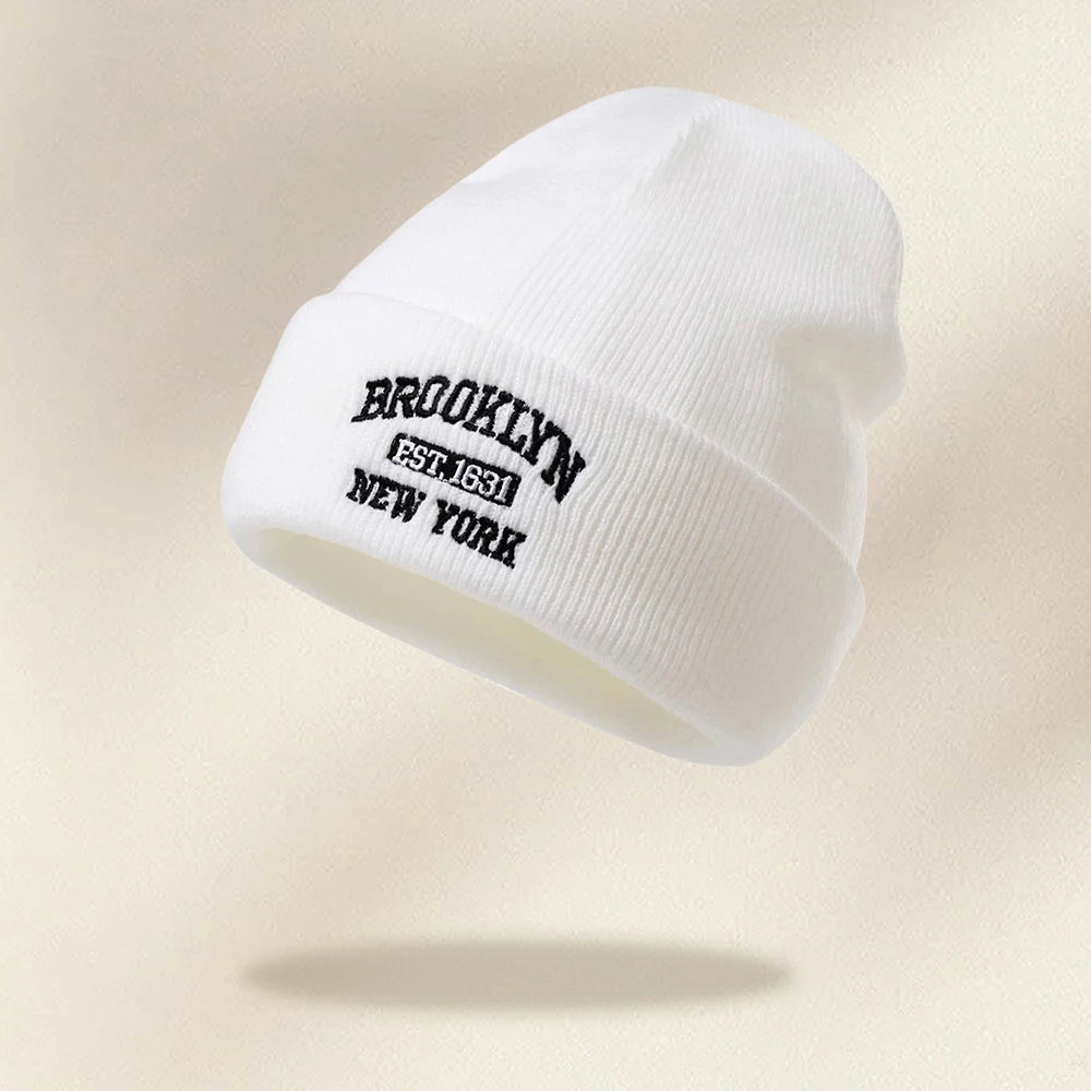 Hip Hop Hat 1PCS Men's Autumn,Winter Fashion Versatile Warm Hat Acrylic Letter Embroidered Knitted Hat Comfortable | TINMICO