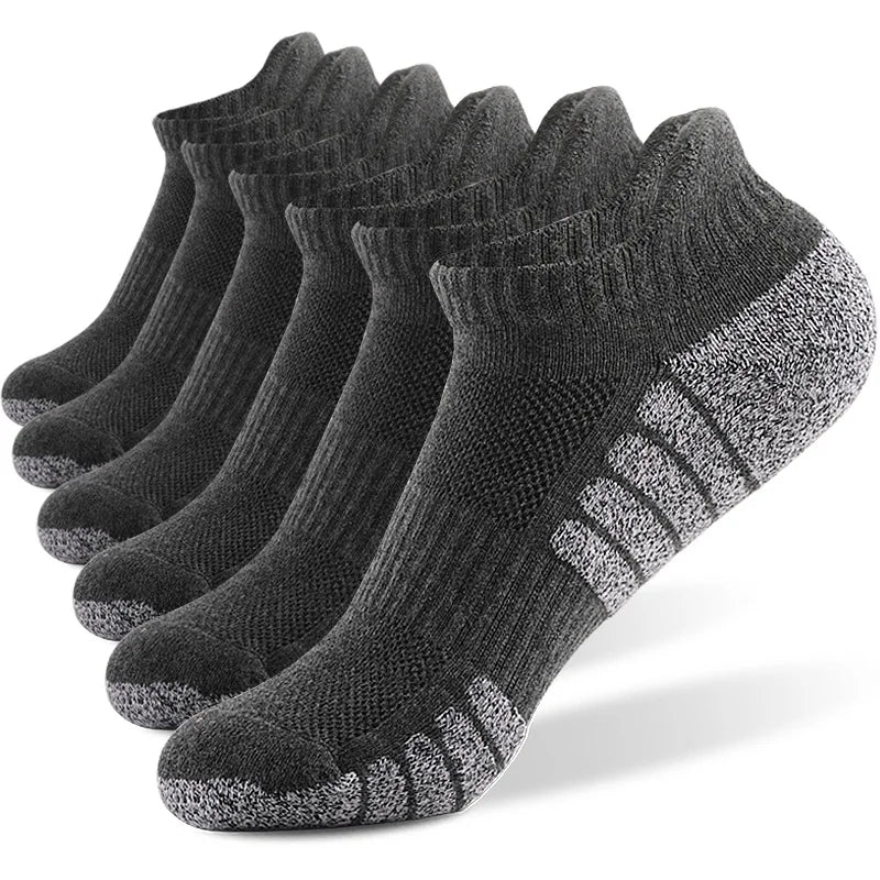 New thickened towel bottom running socks mesh boat socks non-slip breathable sports socks Low cut Men's socks Women's socks,3pairs | TINMICO
