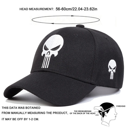 New Unisex Skull Head Embroidery Baseball Caps Spring Autumn Outdoor Adjustable Casual Hats Sunscreen Hat | TINMICO