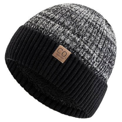 Winter Hats Add Fur Lined Fashion Warm Beanie Cap Casual Winter Knitted Hats Unisex Two-Tone |TINMICO - TINMICO