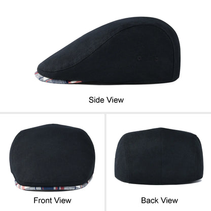 TINMICO Jangoul Mens Flat Cap Soft Vintage Linen Hats Casual Retro Newsboy Hat Beret for Male Driving Ivy Hats Summer Autumn - TINMICO