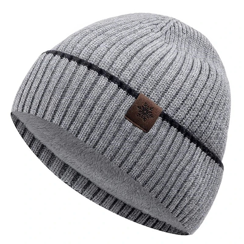 Sports Knitted Hat Unisex Winter Hat Plush Fleece Warm Cap Snow Label Soft Beanie Hat For Men Women Outdoor| TINMICO