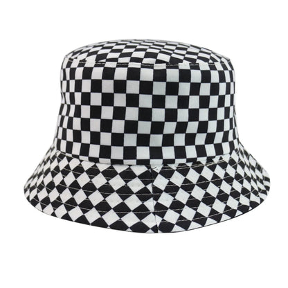 Black and white Checkered Chessboard Checkered Hat Female and Male Hip-Hop Street Dance Graffiti Skateboard Hat | TINMICO