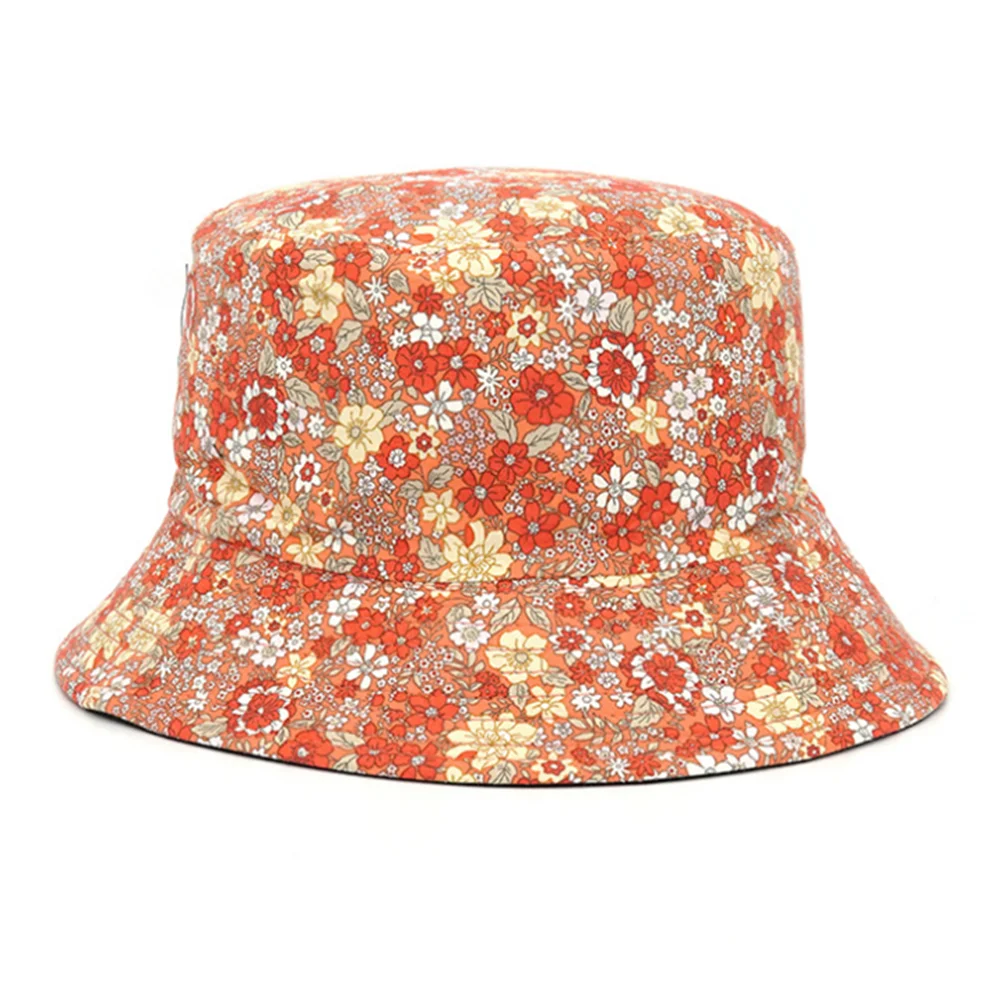 NEW Spring and Summer Small Floral Print Bucket Hat Trend Flower Double-Sided Male Wild Basin  Sun  Woman Cap | TINMICO