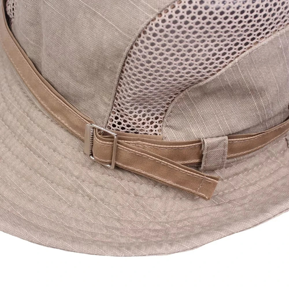 Outdoor Bucket Hat Men Summer Breathable Panama Cap | TINMICO - TINMICO