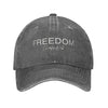 Charlie Kirk  Freedom RIP Baseball Cap is a distressed denim washed sun cap, Hat Freedom  | TMC - TINMICO