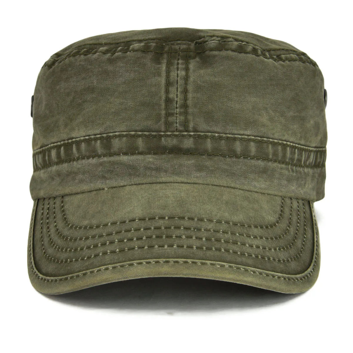 TINMICO Washed Cotton Military Cadet Army Caps for Men Vintage Flat Top Hats - TINMICO