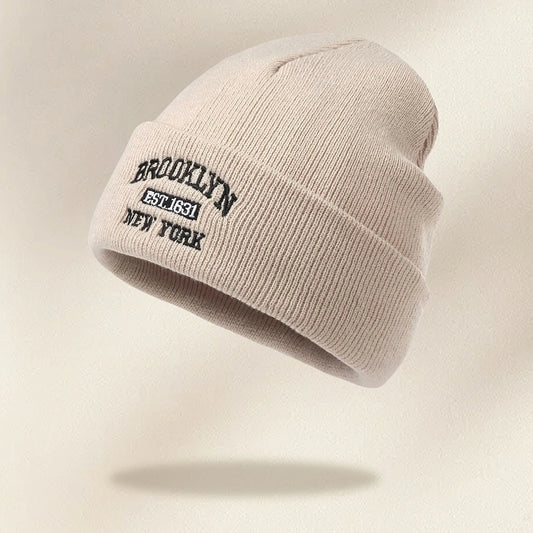 Hip Hop Hat 1PCS Men's Autumn,Winter Fashion Versatile Warm Hat Acrylic Letter Embroidered Knitted Hat Comfortable | TINMICO