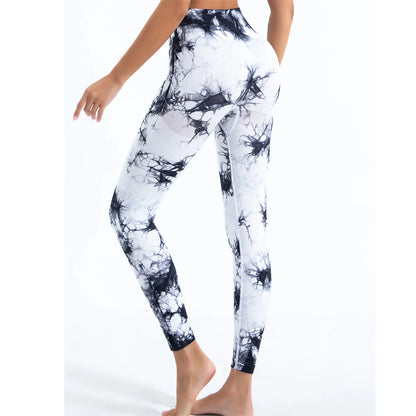 New Women's Tie-Dye Seamless Peach Butt High Waist Butt Pants Stretch Fitness Yoga Pants|TINMICO