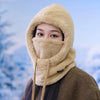 Windproof Cap Hood Thermal Winter Balaclava Drawstring Keep Warm Ski Mask Hat Women,Soft Solid Color Cycling TINMICO