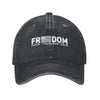 Charlie Kirk  Freedom RIP Baseball Cap is a distressed denim washed sun cap, Hat Freedom  | TMC - TINMICO