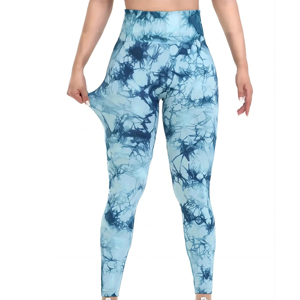 New Women's Tie-Dye Seamless Peach Butt High Waist Butt Pants Stretch Fitness Yoga Pants|TINMICO