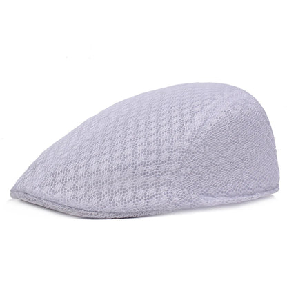 Hat Unisex Mesh Flat Caps Newsboy Style Fashion Breathable Summer Hat for Women Men Caps New Summer Casual Beret | TINMICO