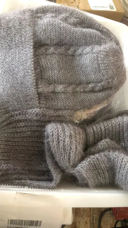 New Hat Scarf Set Cold Proof Ear Protection Scarf Warm Beanies Cycling Windproof Ladies Outdoor Caps,Winter Knitted Integrated TINMICO