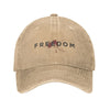 Charlie Kirk  Freedom RIP Baseball Cap is a distressed denim washed sun cap, Hat Freedom  | TMC - TINMICO