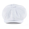 Newsboy Cap Men's White Twill Cotton Hat Women's Baker Boy Caps Retro Big Headpiece | TINMICO - TINMICO