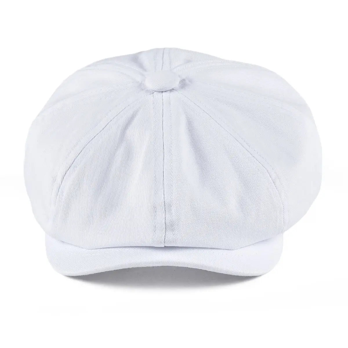 Newsboy Cap Men's White Twill Cotton Hat Women's Baker Boy Caps Retro Big Headpiece | TINMICO - TINMICO