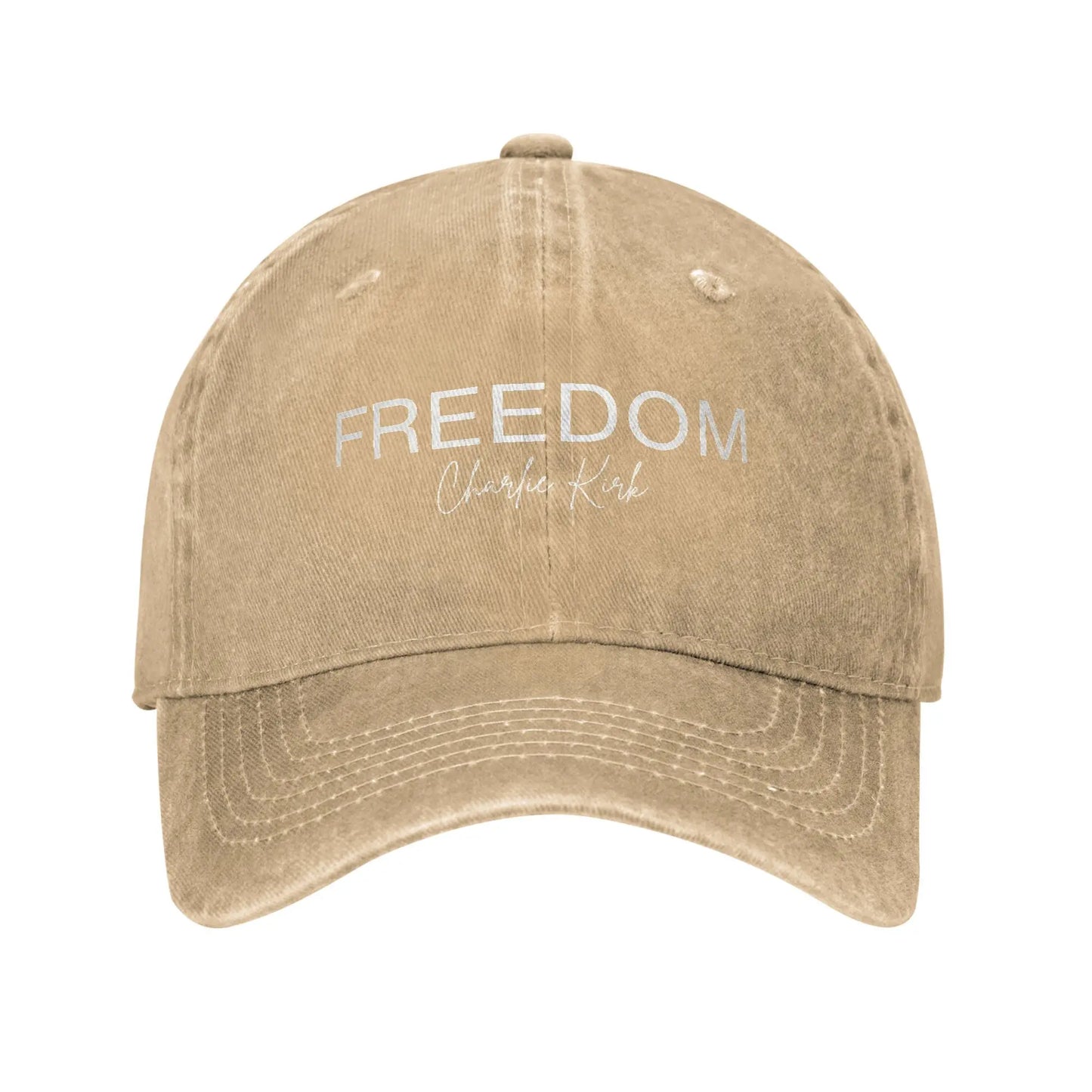 Charlie Kirk  Freedom RIP Baseball Cap is a distressed denim washed sun cap, Hat Freedom  | TMC - TINMICO