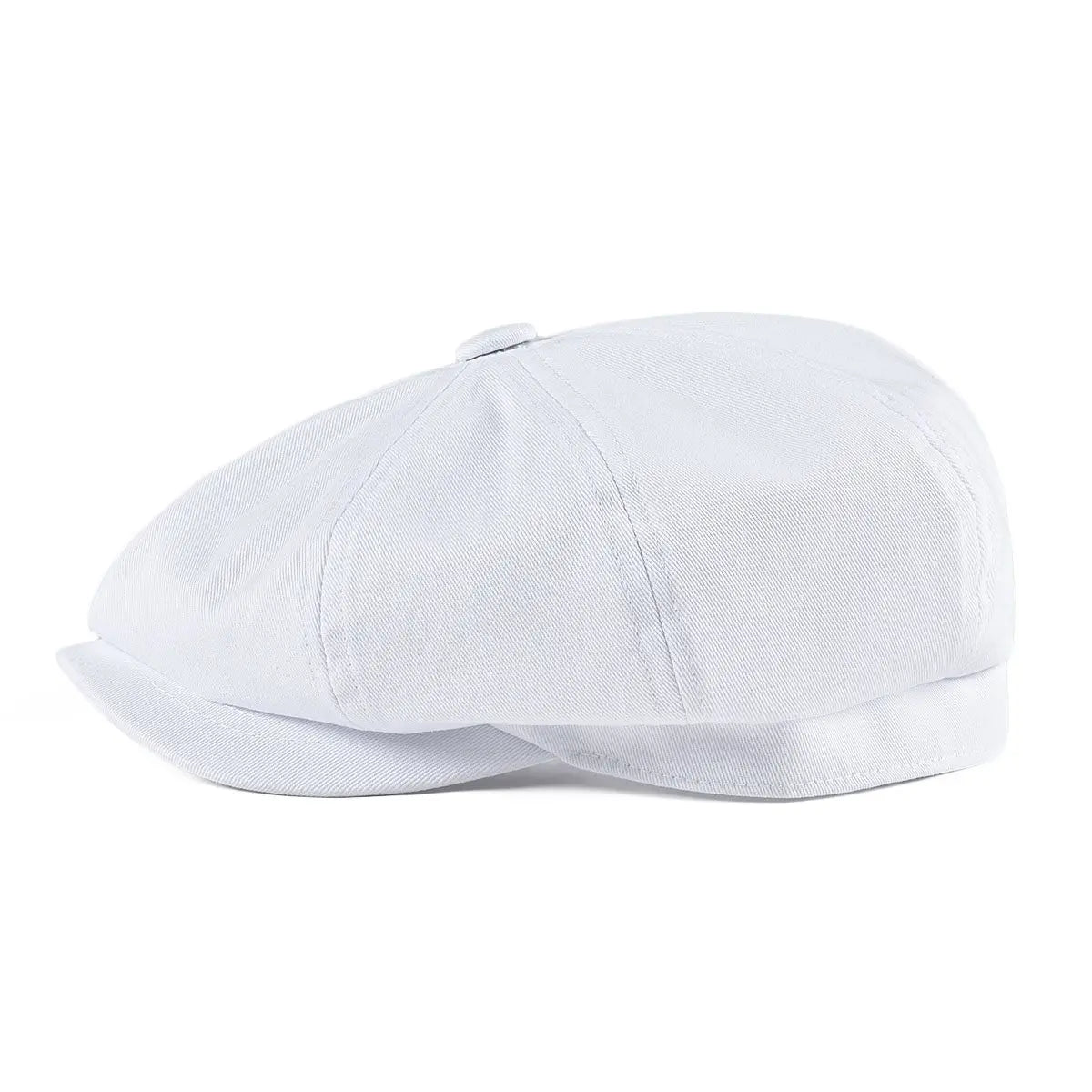 Newsboy Cap Men's White Twill Cotton Hat Women's Baker Boy Caps Retro Big Headpiece | TINMICO - TINMICO
