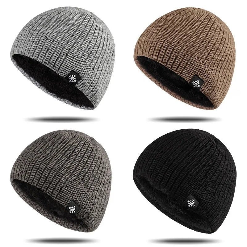 New Autumn/Winter Fleece Thick Knitted Thermal Blend Hat | TINMICO