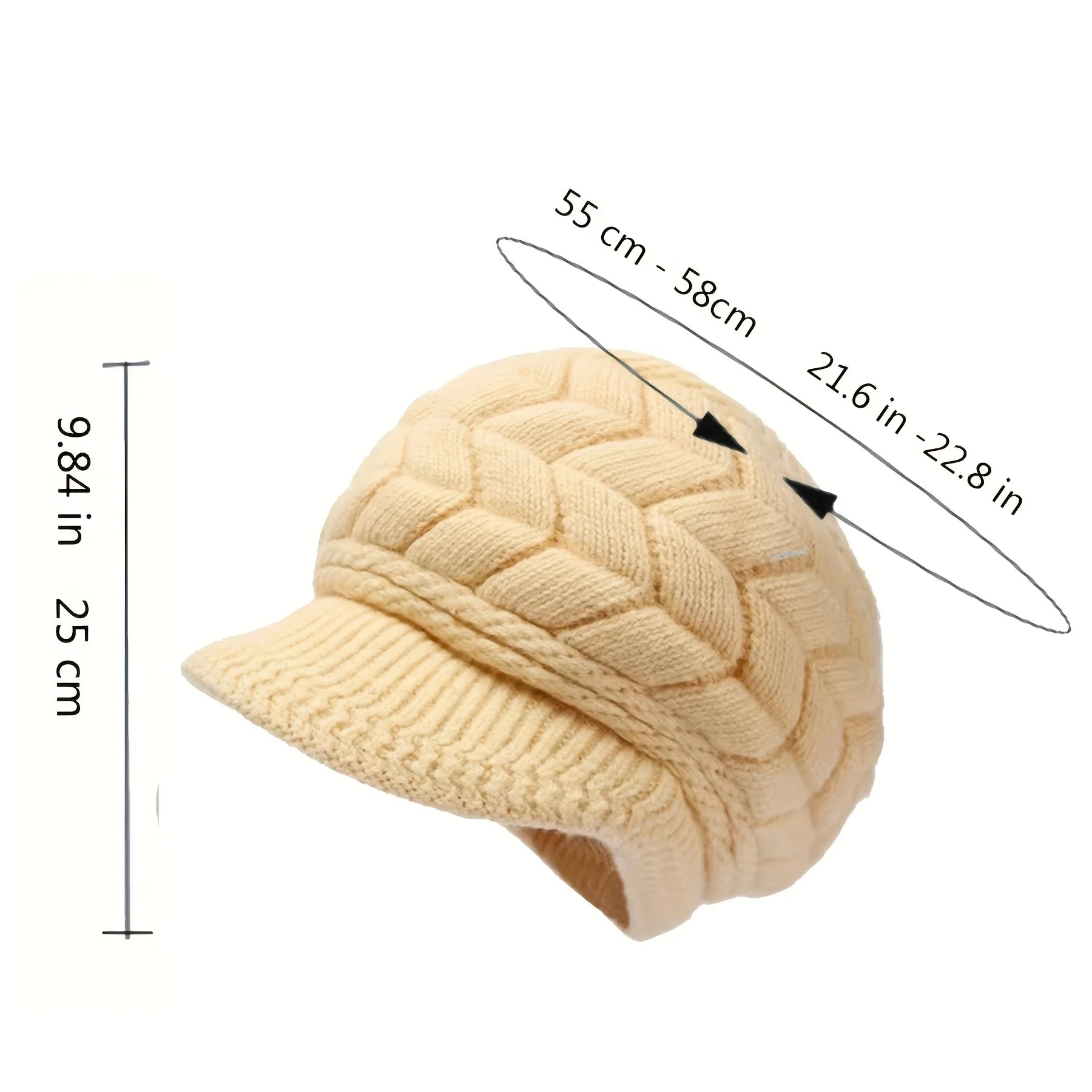 New Retro women's winter warm knitted cap, cold weather running, camping, walking fashionable skiing cap with sun hat | TINMICO - TINMICO