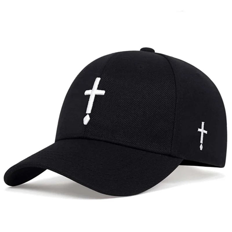 New Unisex Simple Cross Water Drop Embroidery Baseball Caps Spring and Autumn Outdoor Adjustable Casual Hat Sunscreen Hat | TINMICO