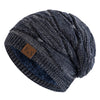 Hats Warm Fleece Lined Beanie Cap Men Women Casual Label Decor Winter Mixed Color Knitted Hats,Unisex Slouchy Winter | TINMICO
