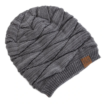 Hats Warm Fleece Lined Beanie Cap Men Women Casual Label Decor Winter Mixed Color Knitted Hats,Unisex Slouchy Winter | TINMICO